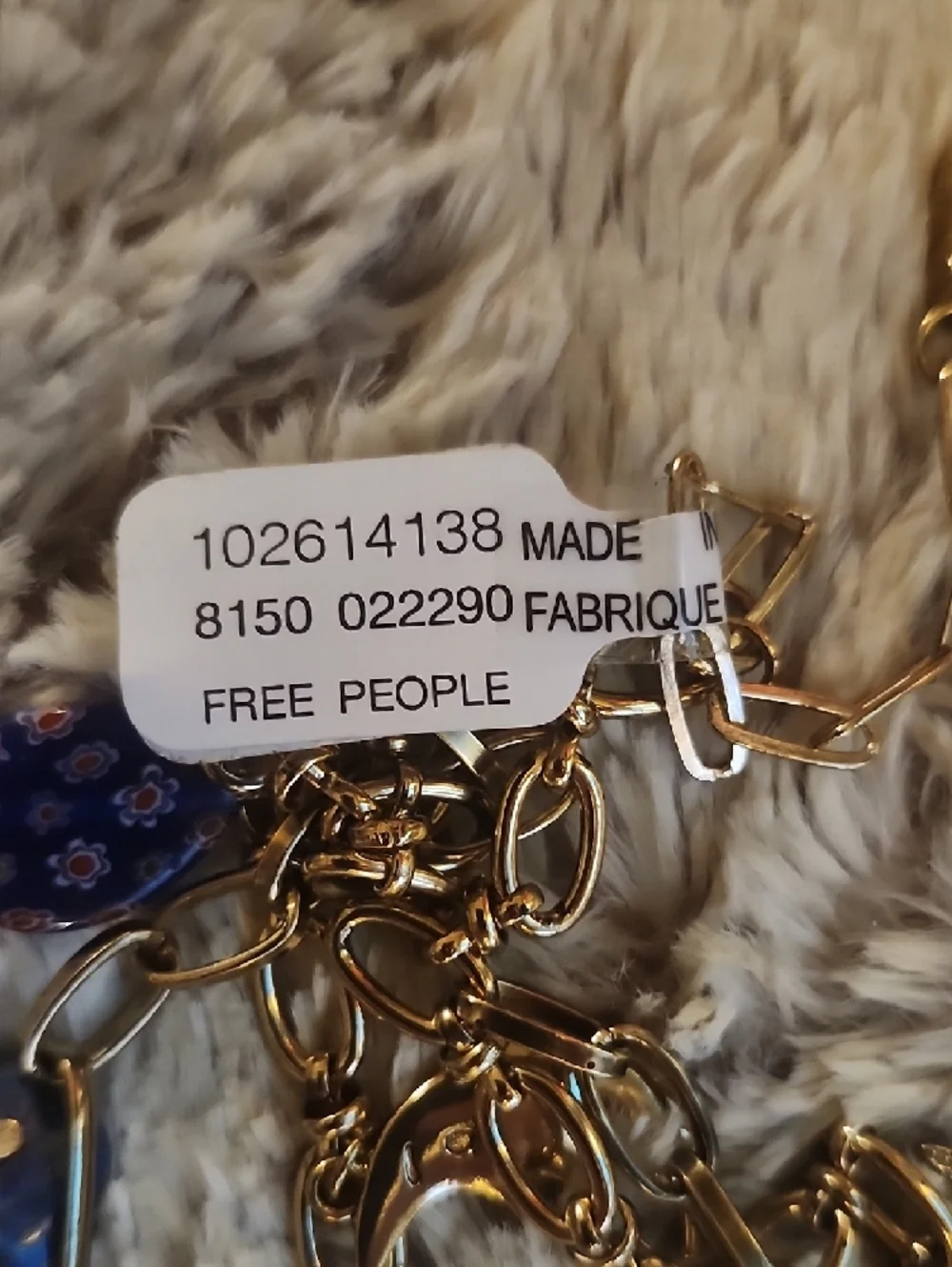 Free People Star Girl Maxamillion Gold Multi-Layer Necklace with Blue Charms - Picture 2 of 6